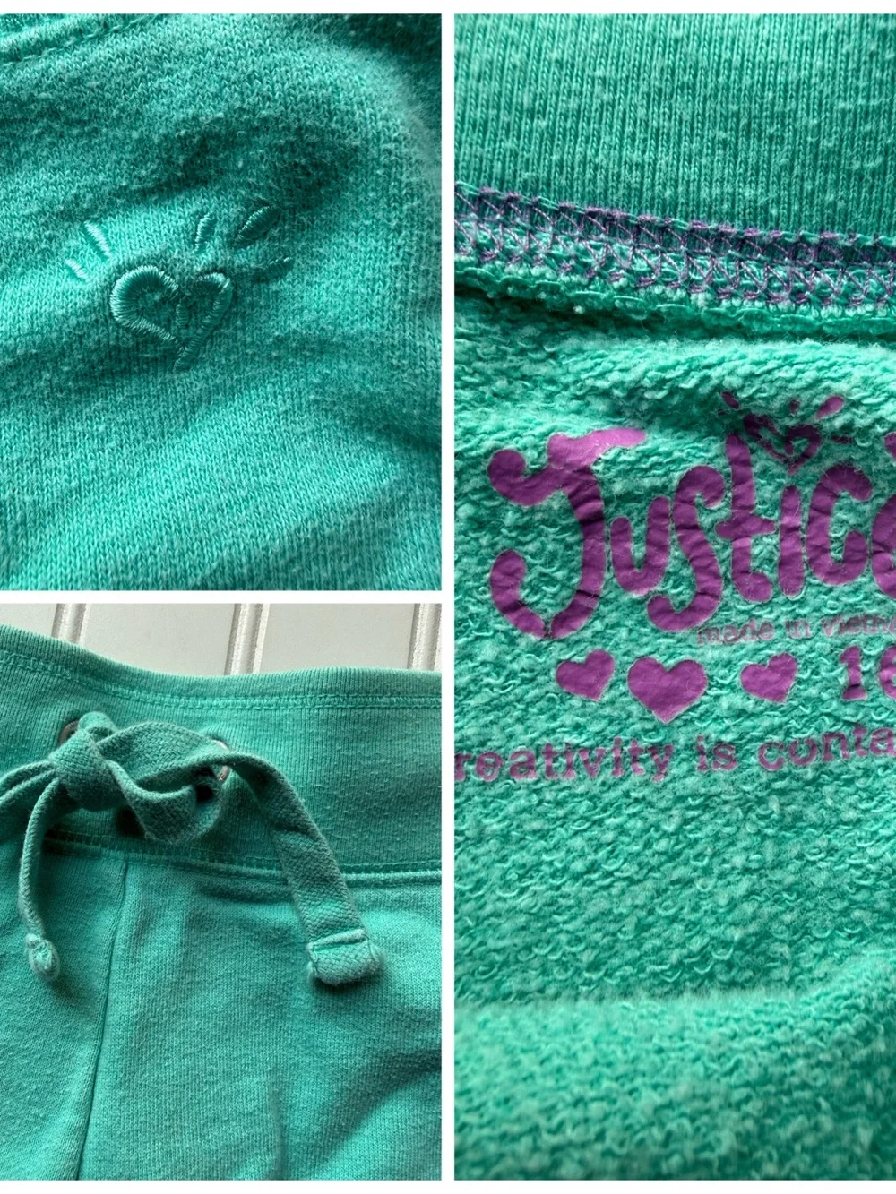 Justice French Terry Shorts Bundle Set of 3 Blue Green Size 16 Gen Z Schoolwear